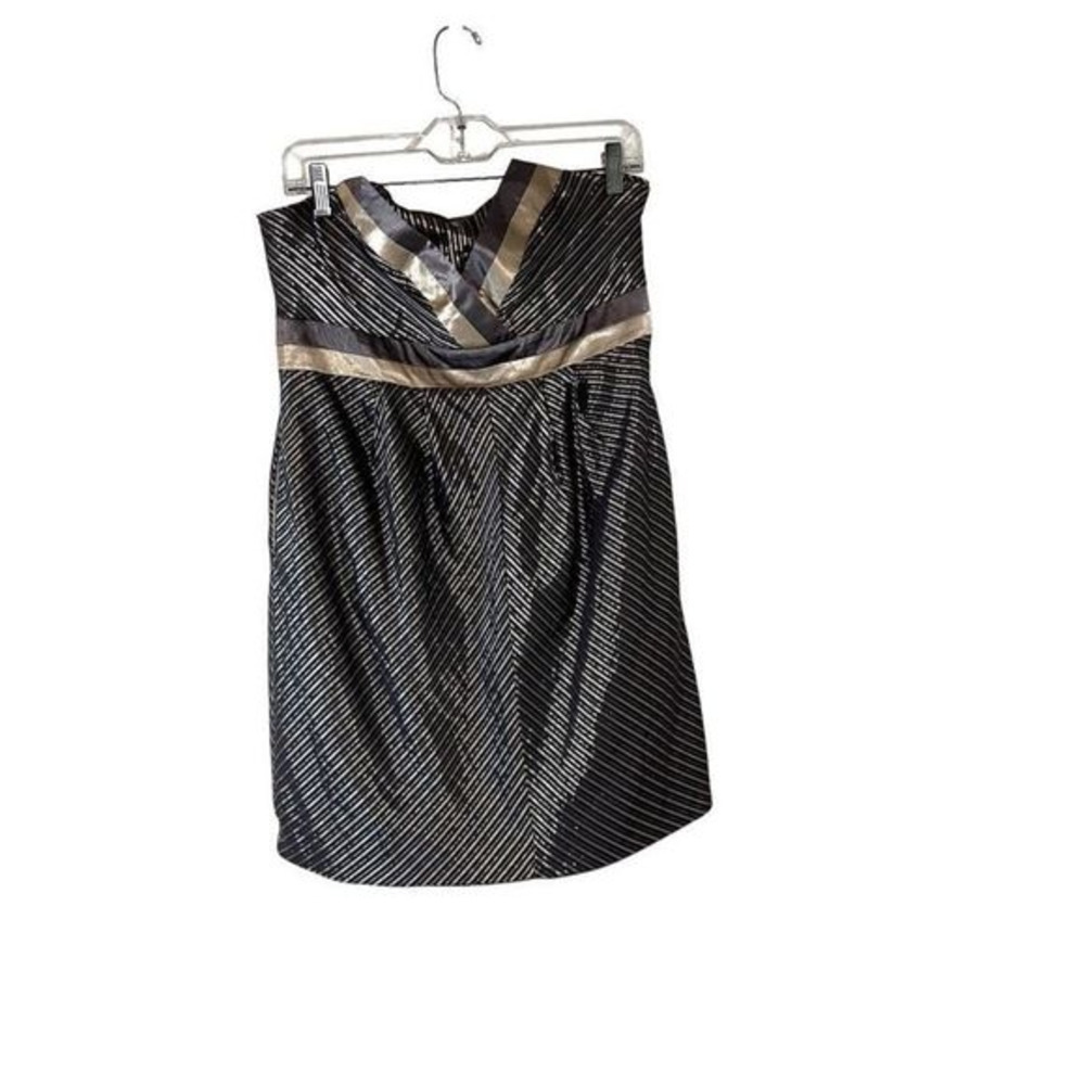 MP.black Metro Park multi color metallic striped mini cocktail dress